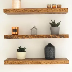 oak beech pine wooden Floating Wall Shelf for home livroom