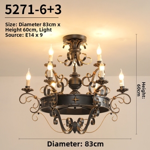 Lámpara <span class=keywords><strong>de</strong></span> Araña Grande <span class=keywords><strong>de</strong></span> Estilo Retro Americano para Sala <span class=keywords><strong>de</strong></span> Estar, Iluminación para Escaleras con Techo Alto, Lámpara <span class=keywords><strong>de</strong></span> Estilo Clásico <span class=keywords><strong>de</strong></span> Castillo Antiguo - Product Image 1