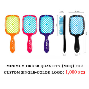 Muestra Gratis Peine de Plástico Hueco para Masaje del Cuero Cabelludo Cepillo para Desenredar Cabello Rizado en Húmedo y Seco - Product Image 2