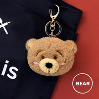 Porte-clés personnalisé en peluche mini ours en coton doux avec pendentif mascotte