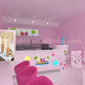 Fabbricazione Bubble Tea <span class=keywords><strong>Shop</strong></span> set mobili su misura Boba <span class=keywords><strong>Shop</strong></span> Interior Design bancone Bar per negozio di alimentari - Product Image 3