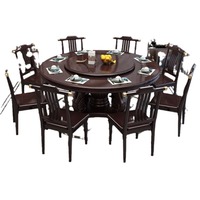 Nouvelle table à manger ronde extensible moderne en bois massif chinois avec plateau en marbre pour 10 à 15 personnes, utilisation domestique, meubles de salle à manger