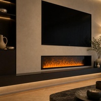 Nuevo diseño moderno TV soporte chimenea montado en la pared Led llama decorativa chimenea negro inteligente vapor agua fuego pozo