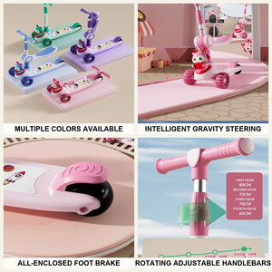 Scooter para Niños en Oferta, Venta al por Mayor de Fábrica, Nuevo Diseño de Alta Calidad, Scooter de 3 Ruedas Ajustable con Asiento - Product Image 2