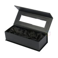 Caja de Regalo de Cartón Rígido con Tapa Abatible Roja Premium, Empaque Personalizado con Logotipo Estampado en Caliente, Ventana Transparente e Inserto de Espuma