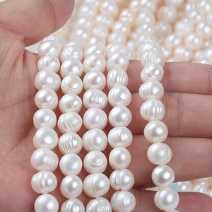 Collier de perles d'eau douce de Zhuji, vente en gros du fabricant, 9-10 mm, fil, couleur naturelle, produit semi-fini - Product Image 1