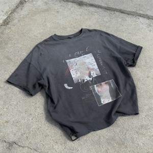 Fabricante de <span class=keywords><strong>Ropa</strong></span> Ouna, Camiseta con Estampado Personalizado, Estilo Vintage Lavado, Corte Holgado, Ligera, Desgastada, Tipo Boxy - Product Image 1