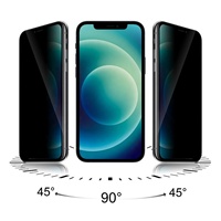 Film de confidentialité anti-espionnage pour téléphone portable 9H 0,4 MM avec colle intégrale pour iPhone 12 14 Pro Max 13 Pro, protection d'écran en verre trempé