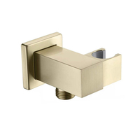 Support mural pour pommeau de douche, finition or brossé, support carré pour accessoires de salle de bain OEM ZY-F705G