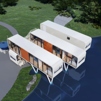 Maison mobile à 3 chambres, 2 étages, prête à l'emploi, maison conteneur à deux étages avec étiquette privée personnalisée