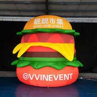 Modèle de mascotte de burger gonflable personnalisé géant pour la publicité en extérieur, la promotion d'événements, la décoration de fêtes et l'affichage