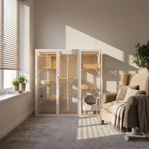 Casa para Gatos Rhapsody de Madera, Diseño Musical con Sonidos Cadenciales de Varios Niveles - Product Image 1