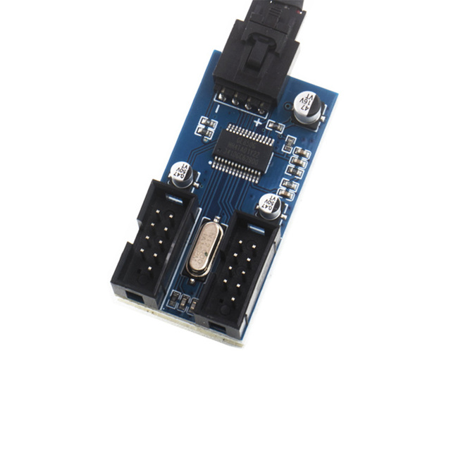 9Pin USB Header Splitter Male 1 to 2 Female Extension USB 2.0 Motherboard 9Pin Internal USB Hub