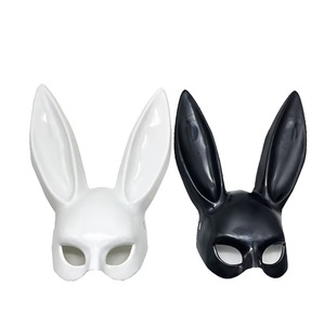 Coniglio bianco e nero maschera festa di Halloween orecchie lunghe panino Design decorazione in plastica - Product Image 3