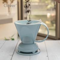 Clever Dripper Boutique, cafetière à filtre réutilisable en plastique Eastman Tritan bleu clair, forme trapèze, écologique, pour la restauration