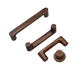 Ensemble de poignées de meubles en bois, formes rondes, design minimaliste, faites à la main, légères, décoration d'armoires de cuisine, durables, pour usage intérieur - Product Image 1