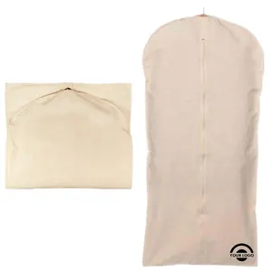 120cm Zip-lock Long Wholesale Nature Cotton Eco Friendly Suit Cover Garment Bag