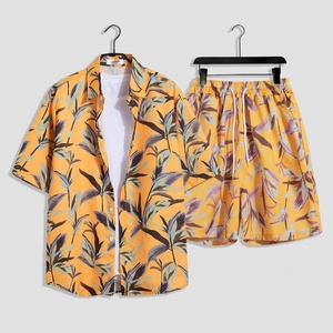 ชุดเซ็ตฤดูร้อนเทศกาลสงกรานต์ เสื้อเชิ้ตแขนสั้นลายดอกไม้ผ้าใยไผ่ 100% กางเกงขาสั้นทรงหลวมสำหรับคู่รัก - Product Image 6