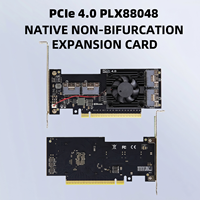 Carte de commutation PCIe 4.0 X16 PEX88048 sans bifurcation, 4 ports internes SFF-8654-8i pour NVMe U.2, station d'accueil EGPU, modèle exclusif