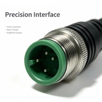 Conector SHAN WEI M12 con código A, macho de 4 pines, enchufe RJ45, Ethernet Industrial Profinet Cat6, cobre sin oxígeno, IP67, arnés de PVC
