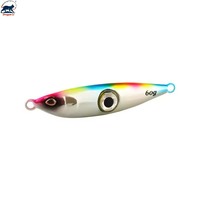 Leurres de pêche métalliques holographiques laser 60g avec LED et yeux de poisson lumineux pour la pêche au bar et au snapper