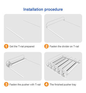 Système <span class=keywords><strong>de</strong></span> poussoir <span class=keywords><strong>de</strong></span> rangement pour étagères à mouvement lent, robuste, pour bouteilles <span class=keywords><strong>de</strong></span> boissons, pour réfrigérateur - Product Image 5