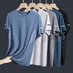 Nuova T-shirt Sportiva Estiva da Uomo <span class=keywords><strong>con</strong></span> Motivo, in Seta Ghiacciata, a Maniche Corte, Vestibilità Ampia, Asciugatura Rapida e Rinfrescante - Product Image 1