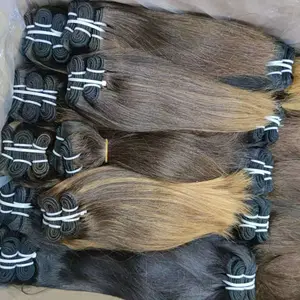 Letsfly pengiriman cepat bundel lurus tingkat 9A rambut manusia ekstensi rambut Remy Brasil alami, campuran warna coklat tenun rambut