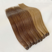Extensions de cheveux 100% naturels russes vierges Remy, sans nœuds, double épaisseur, trame de cheveux humains, fixation par fusion, couleur personnalisée