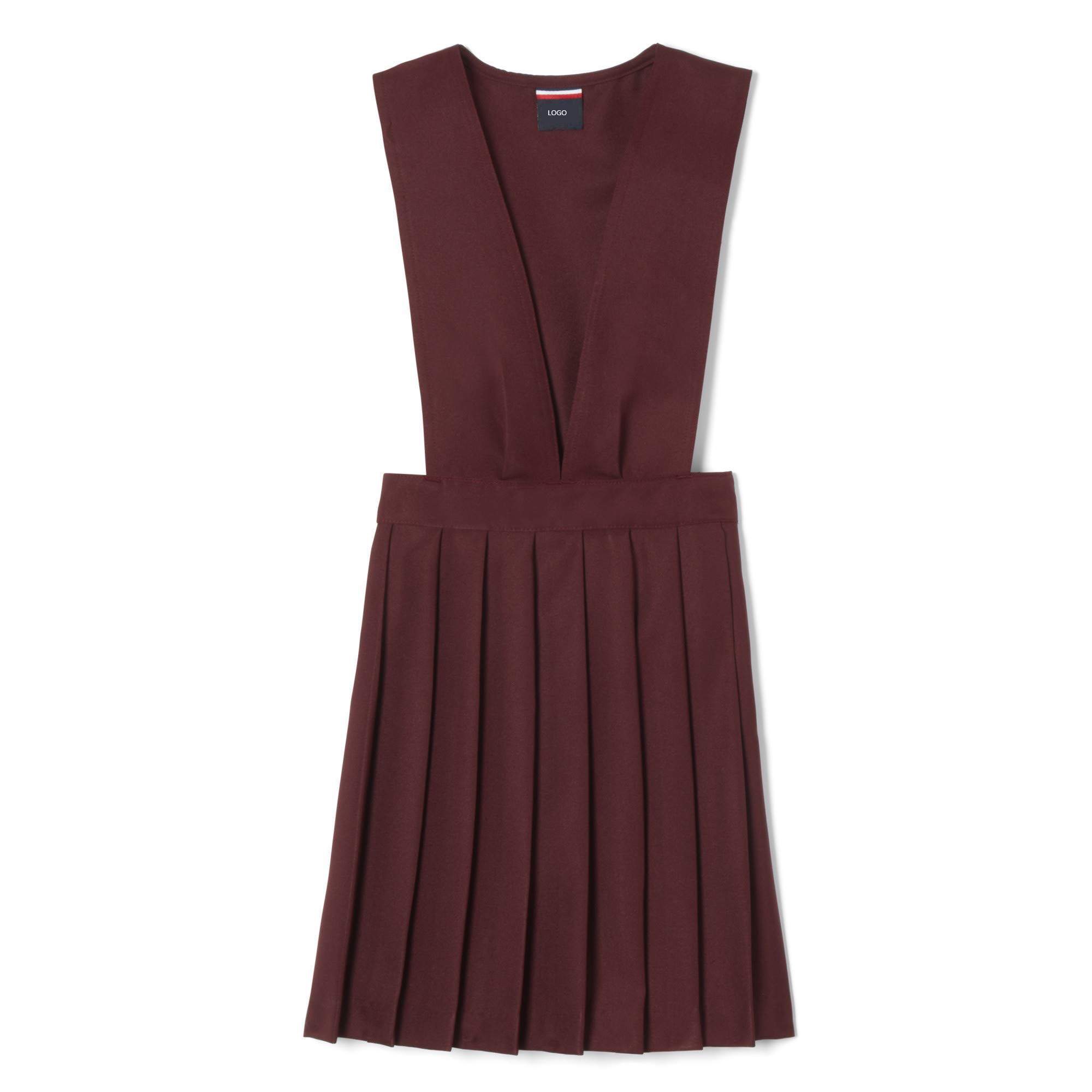 burgundy plaid uniform dress Wholesale Custom School Pinafore Striped for Girls She can pair this Select Your Size:S Uniform jumper LIVE 10/24/2025 LW Bridal Salons Downtown La