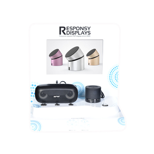 Présentoir de microphone personnalisé pour produits électroniques Nouveau présentoir de haut-parleurs de bureau moderne en acrylique écologique - Product Image 2