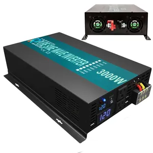 WZRELB 3000 watt Pure Sine Wave Power Inverter 3000W 12V DC to 110 120V AC with 2 AC Outlets ,LCD Display for Emergency RV Car