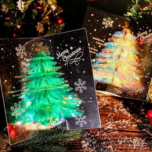 Cartes de Noël Artisanales 3D avec Arbre de Noël Pop-up, Cartes de Vœux de Noël et de Nouvel An avec Enveloppe et Autocollant - Product Image 1