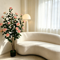 Fleurs décoratives, couronnes et plantes artificielles, faux camélias, bonsaïs en tissu, arbres artificiels, accessoires de décoration pour bar et maison