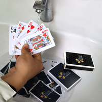 Jeu de cartes à jouer personnalisées en plastique noir durable, imperméables, avec design double face, écologiques, pour usage familial
