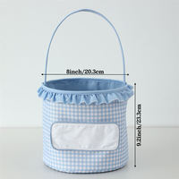 Sacs d'Halloween personnalisés modernes à volants, en toile gingham, avec impression numérique, nom personnalisé, sacs à bonbons colorés brodés