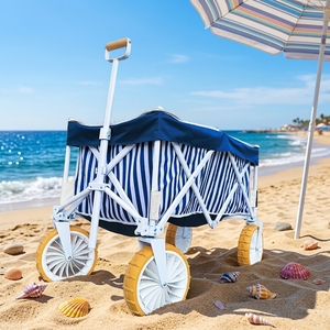 Chariot <span class=keywords><strong>de</strong></span> plage à roulettes avec grandes roues, chariot robuste pour <span class=keywords><strong>le</strong></span> sable, <span class=keywords><strong>le</strong></span> <span class=keywords><strong>camping</strong></span>, l'extérieur, OEM personnalisé - Product Image 2