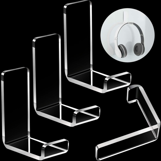 Headphone Hanger Headset Stand Holder Adhesive Wall Mount Headphone Hook for Desk Acrylic Gaming Earphones