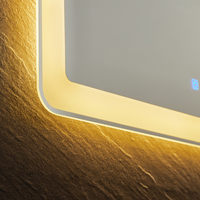 Miroir de salle de bain LED de luxe Aqua Gallery, rectangulaire, avec cadre en acrylique, interrupteur tactile, grossissant, éclairé, design moderne, garantie 5 ans