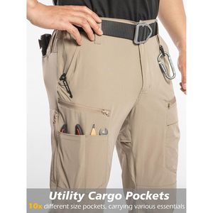 Pantalon cargo de randonnée pour homme Carwonic, séchage rapide, résistant à l'eau, léger, en nylon, pour la pêche en plein air, pantalon tactique, 10 poches - Product Image 4