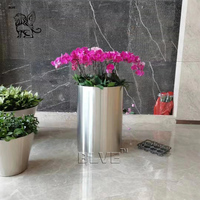 BLVE Grand Décor À La Maison En Métal Rond Jardinière Grand Vase Doré Unique Abstrait En Acier Inoxydable Pots De Fleurs