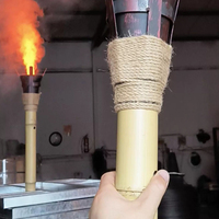 Lampe à motif de chouette et de forêt, avec effet de flamme colorée, type brasero, panier à feu, pour paysage, steppe, feu de camp, fête, lampe à motif torche, effet de flammes