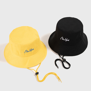 Wholesale Manufacturer Custom Cotton Fashion Embroidered Fisherman Beach Summer <strong>Bucket</strong> <strong>Hats</strong> <strong>With</strong> <strong>String</strong> - Product Image 3