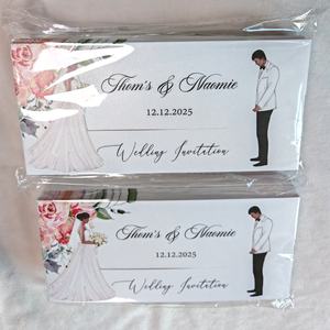 Invitaciones de Boda Deslizantes Personalizadas para Novios de Piel Oscura, Invitaciones con Sobre Extraíble, Tarjeta de Invitación Impresa, Invitaciones Deslizantes - Product Image 4