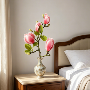 High Quality 3D Printed Soft Touch Moisturizing Feel <strong>Artificial</strong> Magnolia Flower for Wedding Home Living Room Table Decoration - Product Image 2