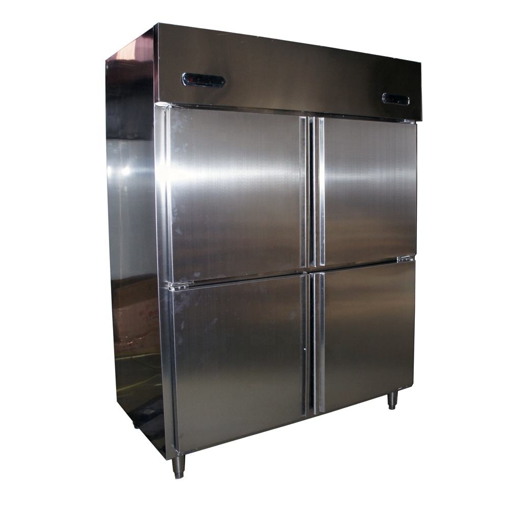Stainless Steel Restaurant Refrigerator No Frost Commercial Kitchen Door  Upright Freezer Fridge