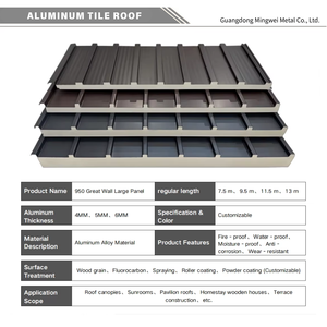 In magazzino isolato In lega di alluminio tetto grande parete tegole In alluminio Sandwich tetto tegola In alluminio - Product Image 5