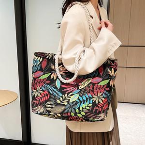 批发波西米亚大容量帆布手提包便携女包夏季沙滩旅行购物袋 - Product Image 4