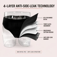 Culottes menstruelles taille haute 4 couches anti-fuites grande taille pour flux abondant absorbantes imperméables pour femmes
