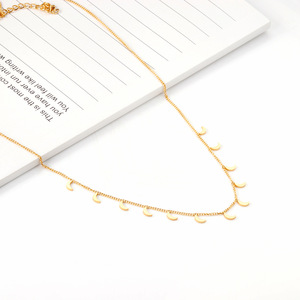 Collar con Colgante de Luna, Acero Inoxidable, Estilo Minimalista, Joyería de Moda Unisex - Product Image 2